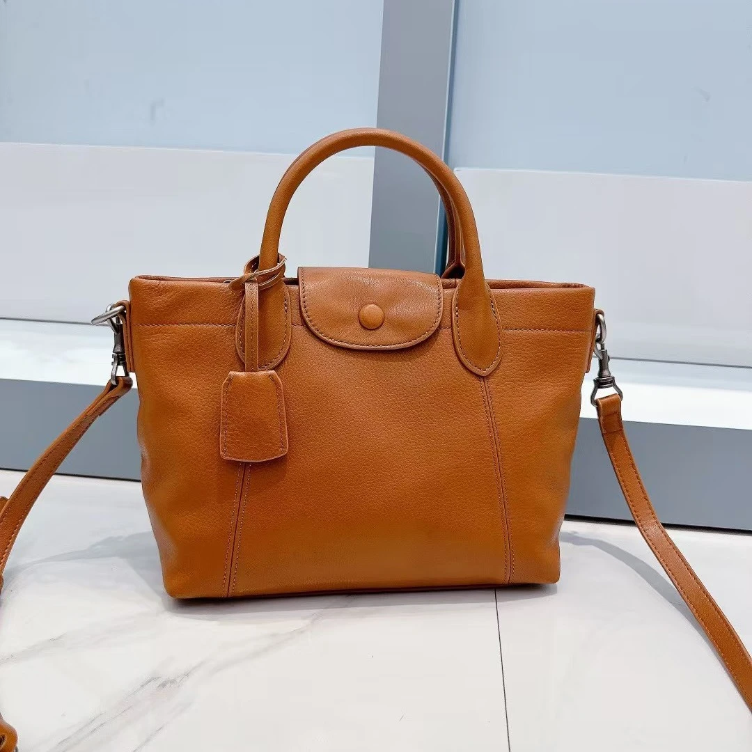 头层水染软牛皮通勤小众质感百搭单肩斜挎手提女士包跨境风潮女包