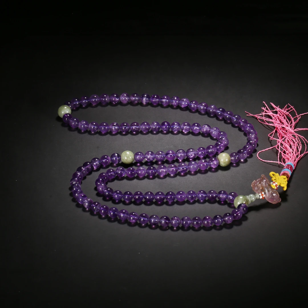 民国*紫水晶佛珠链/15XQ4165/水晶【北京文博】