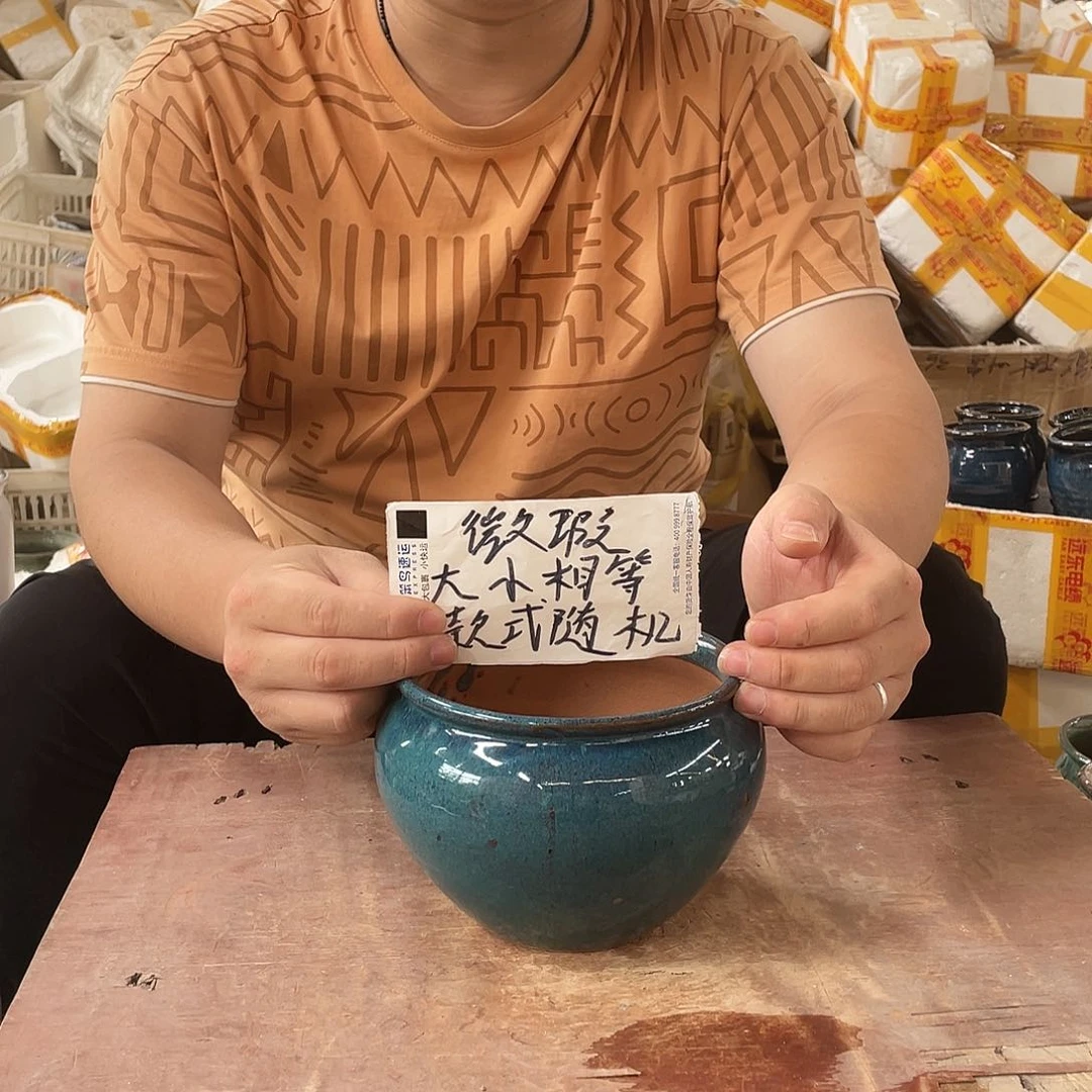 宜兴紫砂粗陶花盆