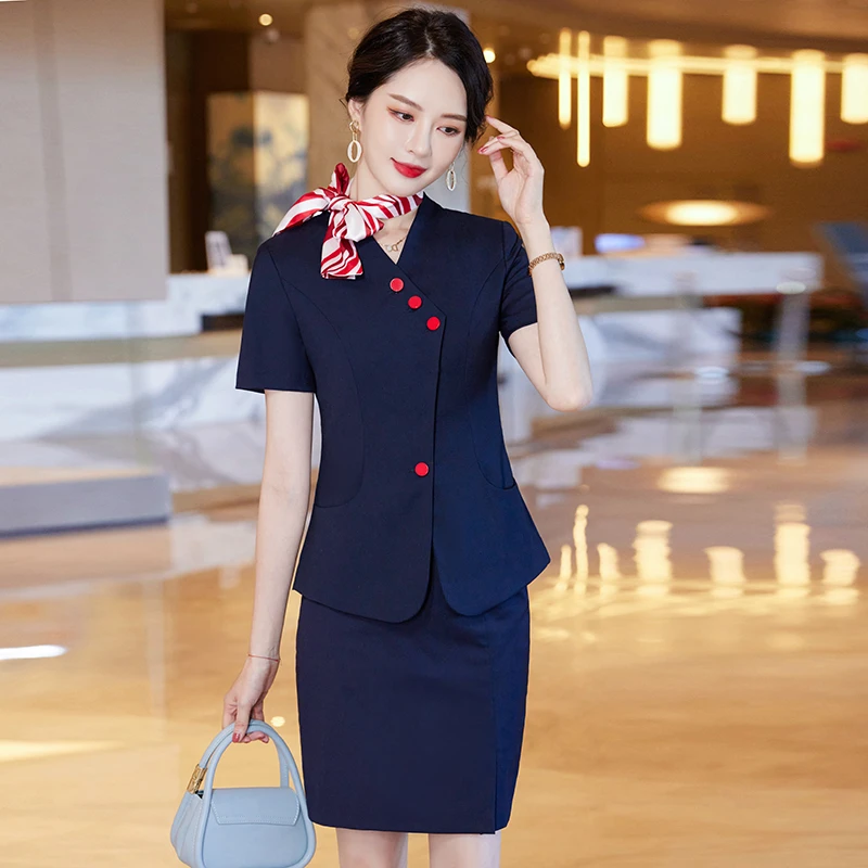 职业装套装女正装酒店经理领班收银前台美容院会所接待工作服空姐