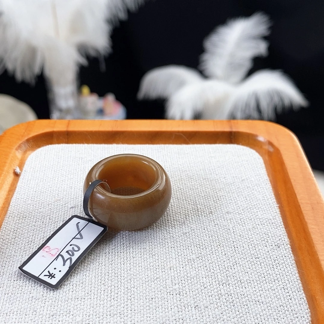 天***了和田玉未镶嵌戒指r2金桔糖墩墩17.0