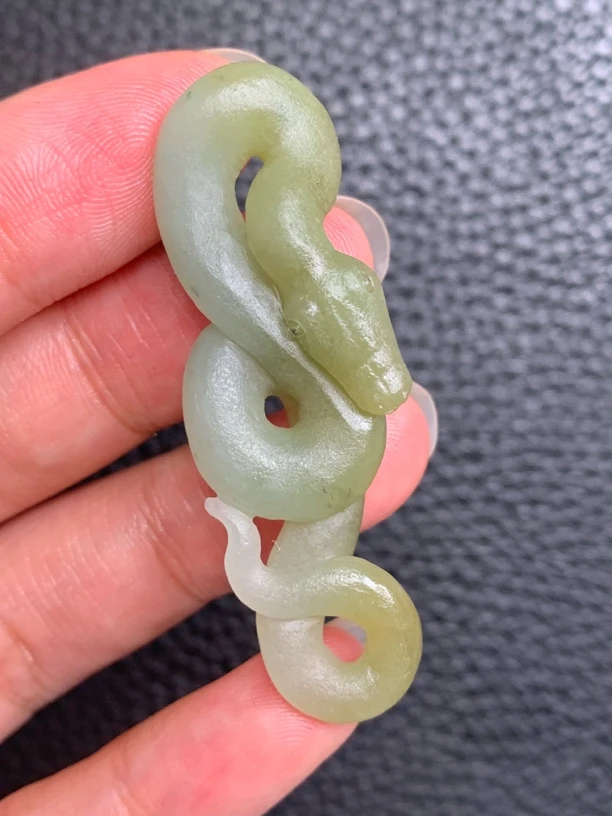 天然缅甸货翡翠毛货特色茶黄翡蛇/与时俱进