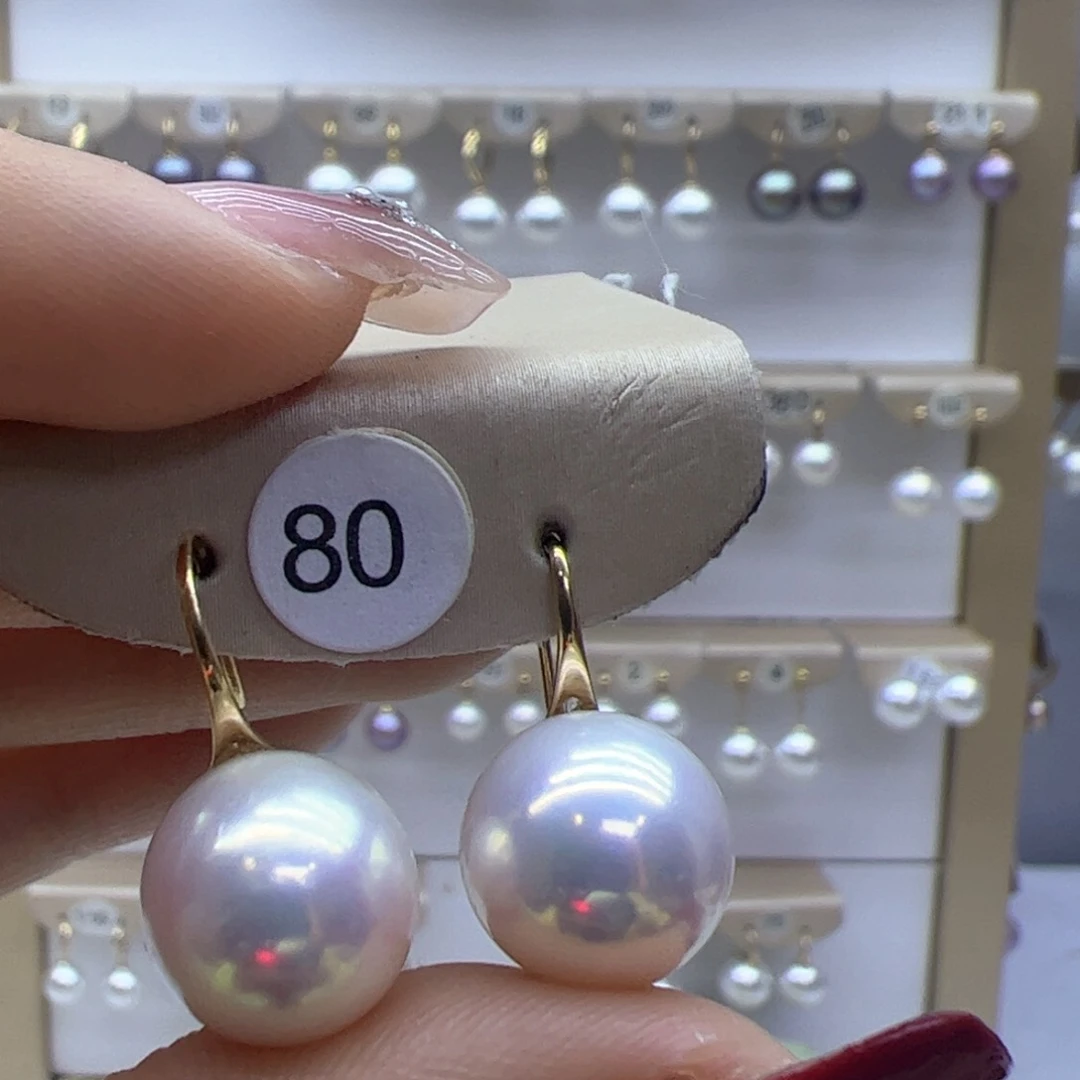 淡水珍珠耳饰18K金镶嵌