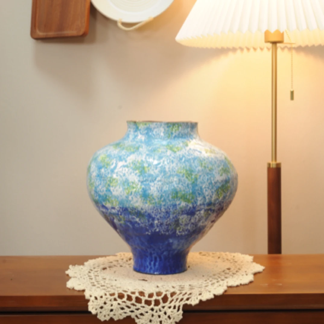 淳也-蔚蓝海岸高脚陶瓷花瓶 Y10070Y13(高28 口12 肚26）