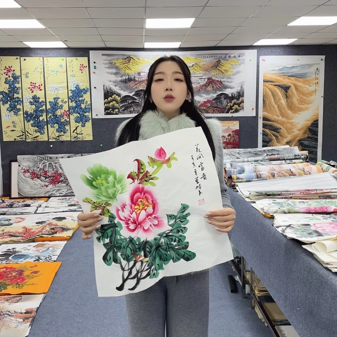国画国画作品小姐姐放漏…