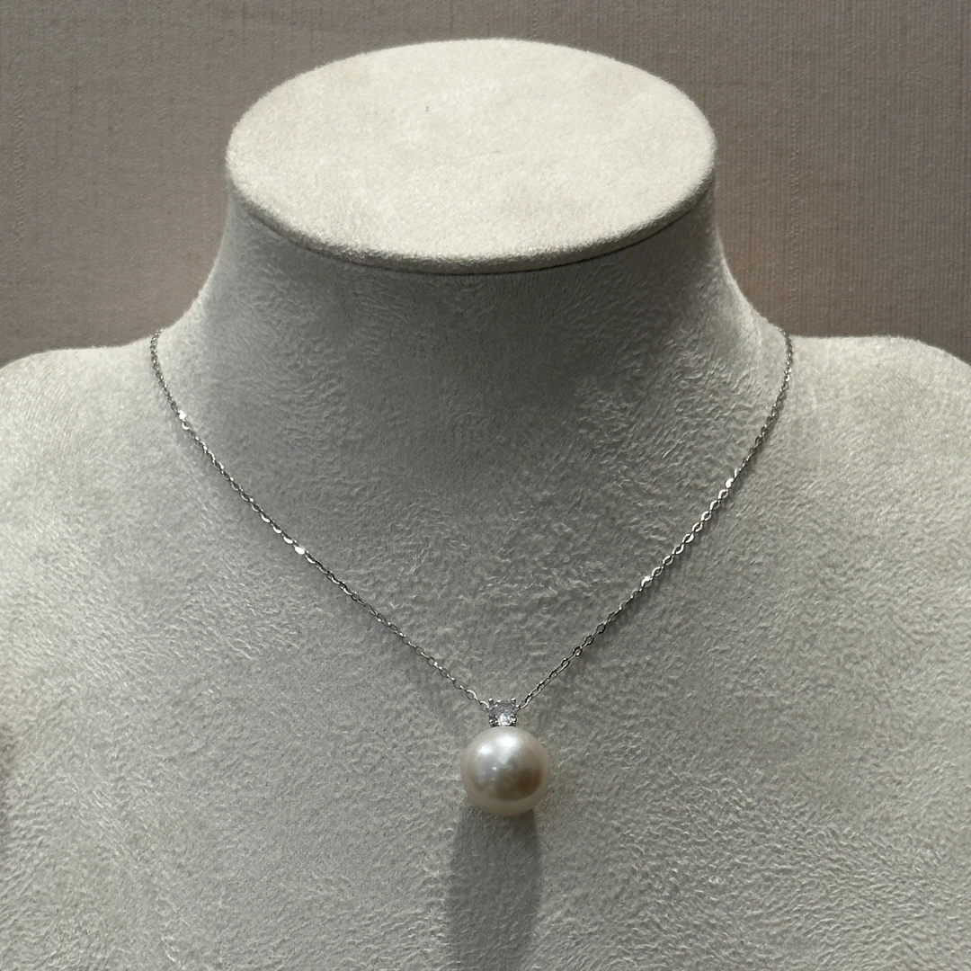 链子925银 日本珠戴妃款白色伴彩珠珠1m项链 ZB251282