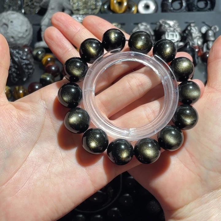 谢***幕黑曜岩未镶嵌手串