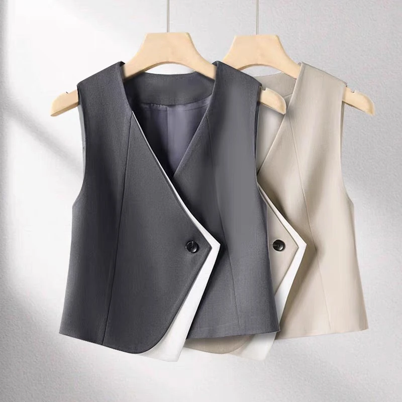 西装马甲春秋新款无袖上衣夏季外穿高级无袖女装纯欲慵懒风女装