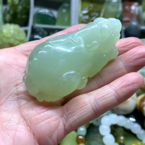 蛇纹石玉未镶嵌手把件