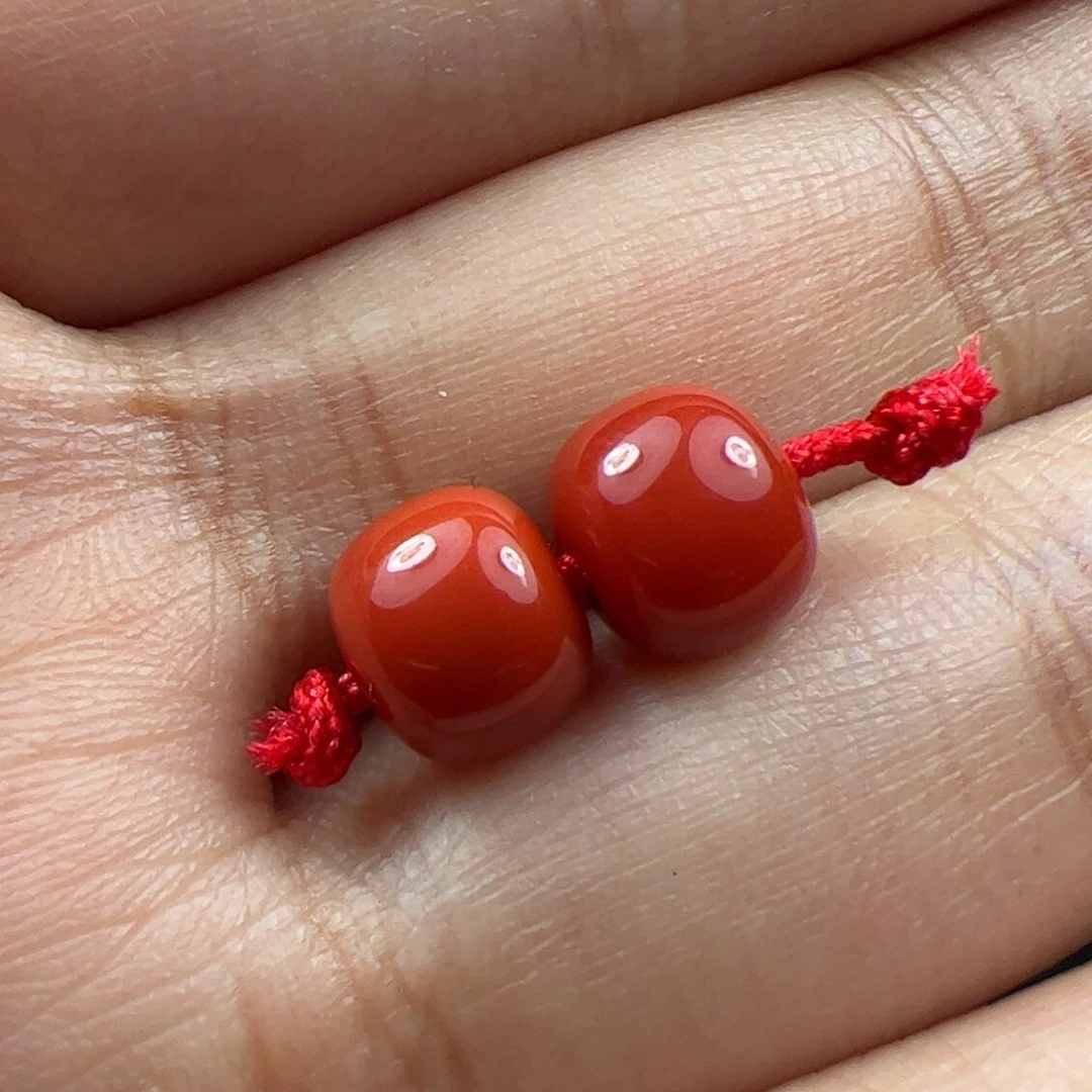 未镶嵌对珠南红玛瑙伟****男