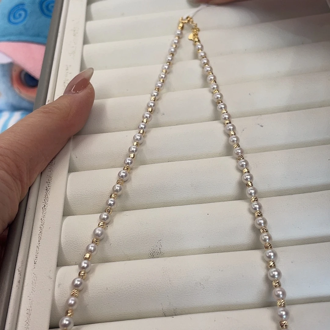 颈饰银S925镶嵌淡水珍珠
