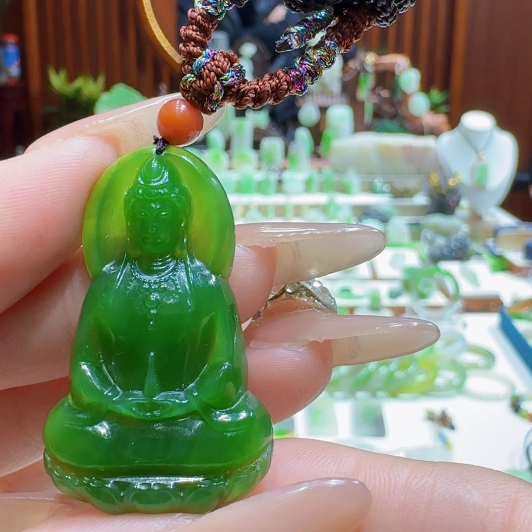 和田玉碧玉观音未镶嵌
