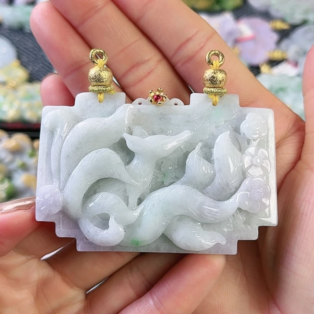 【闪购商品】翡翠颈饰未镶嵌饶*?挂件