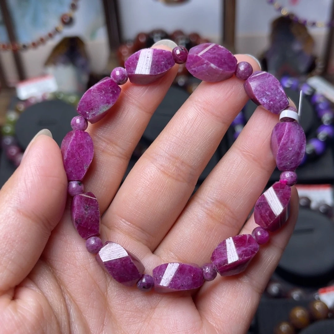 手链红宝石未镶嵌红宝扭扭珠单圈