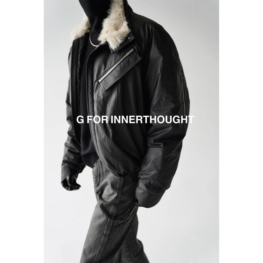 G FOR INNERTHOUGHT|涂层皮草毛领鹅绒夹克羽绒男