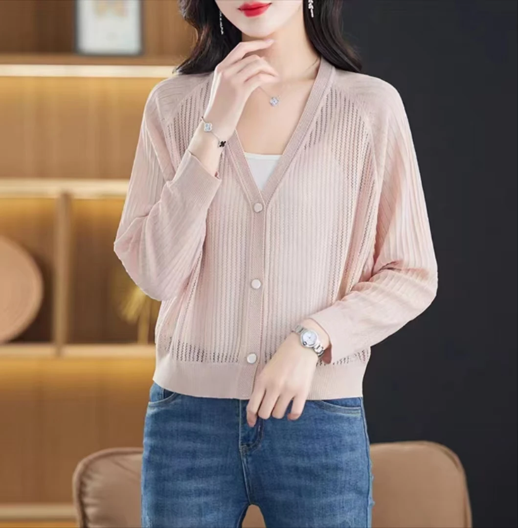 2025年新款中老年提花宽松针织衫时尚外套中老年女装秋季开衫