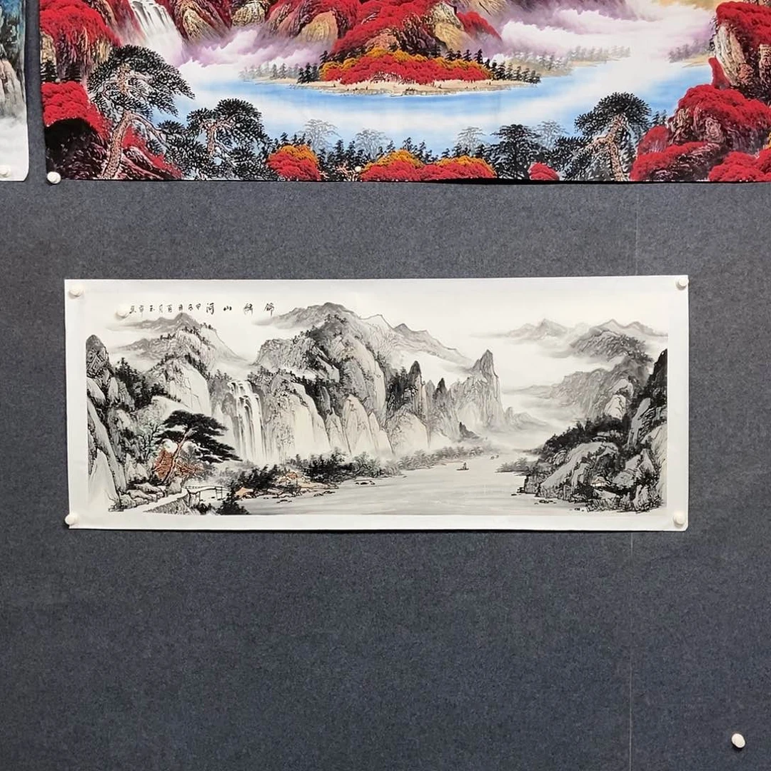 国画小六尺山水一副