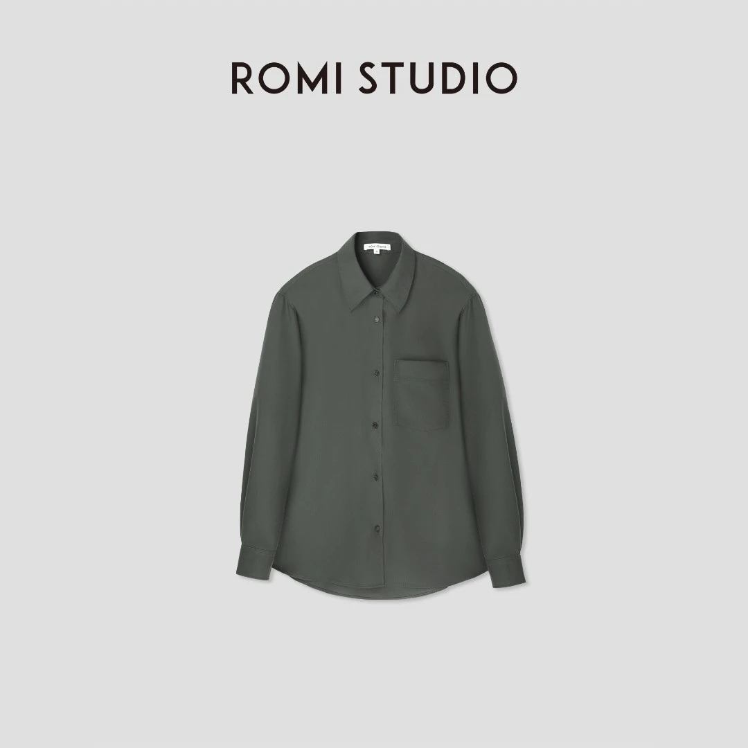 ROMI STUDIO"quiet luxury"不易皱修身休闲长袖衬衣 T3580