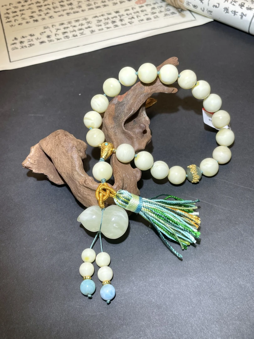 【老板娘珍藏】蜜蜡DIY白蜡手串葫芦手持 /ZCKX103111