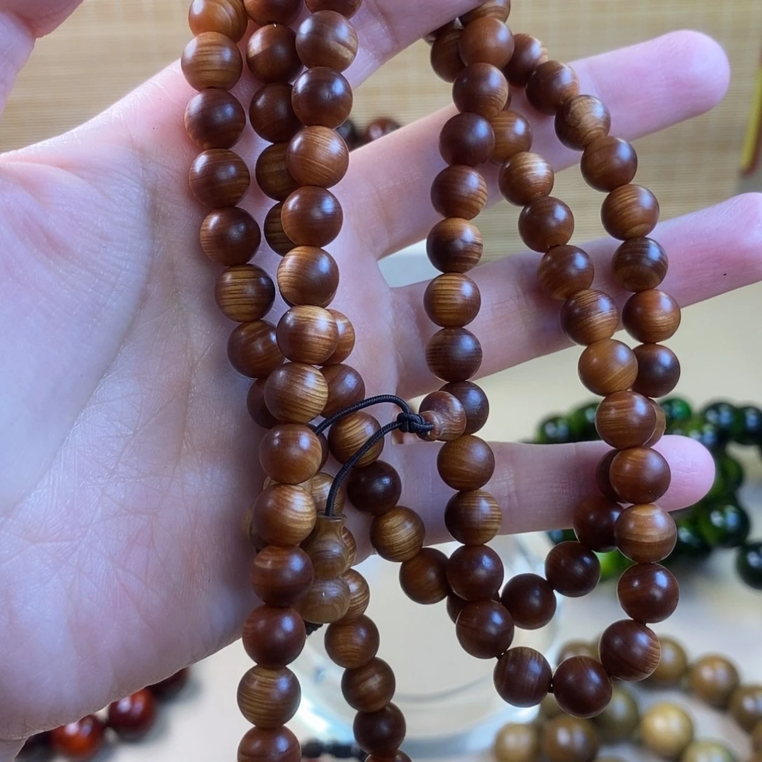 玉华崖柏沉水108颗透光老料