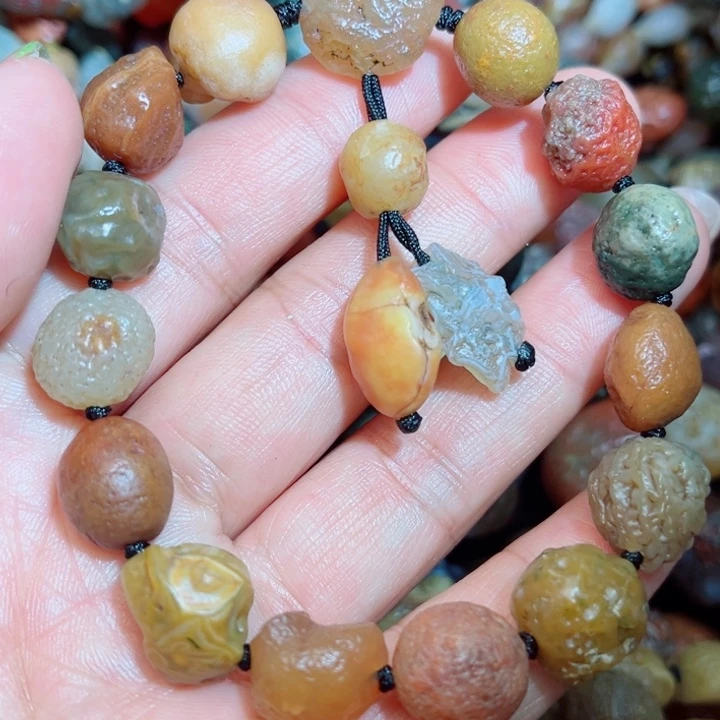 玛瑙/玉髓手链银S925镀金镶嵌