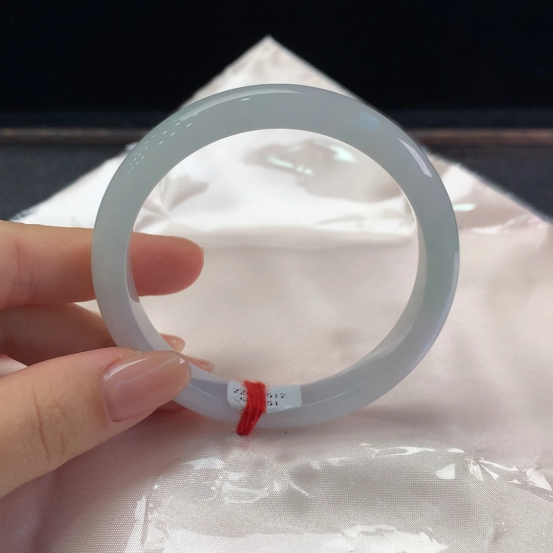 翡翠未镶嵌手镯缅甸A货翡翠 冰绿55 56