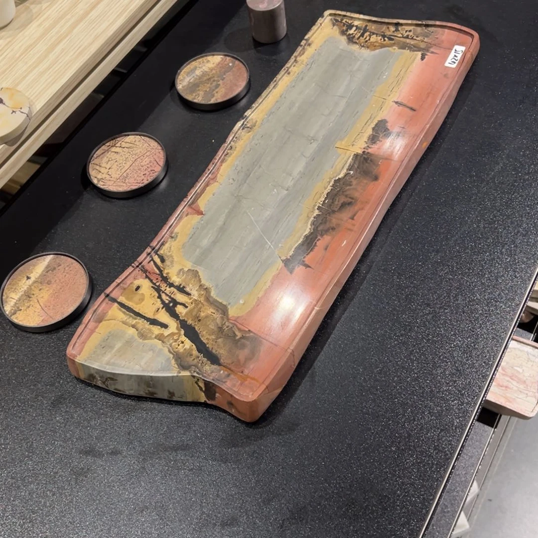 蜗*天然国画石茶具套装