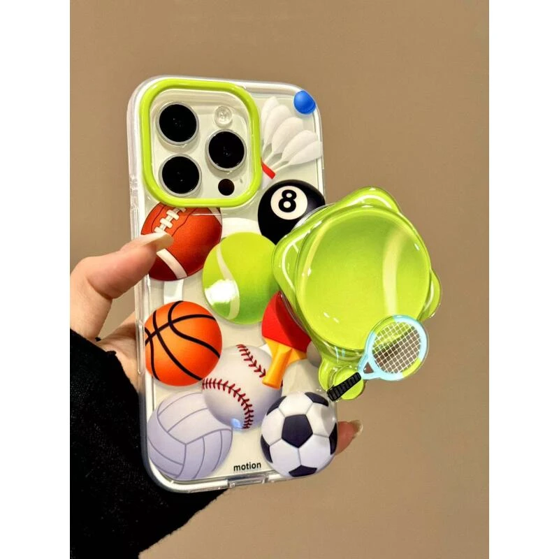 创意ins球类大合集网球磁吸适用iPhone16promax苹果15pro手机壳14