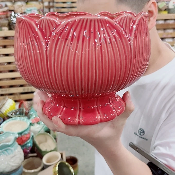 有孔.凑单10元陶瓷花盆发货！