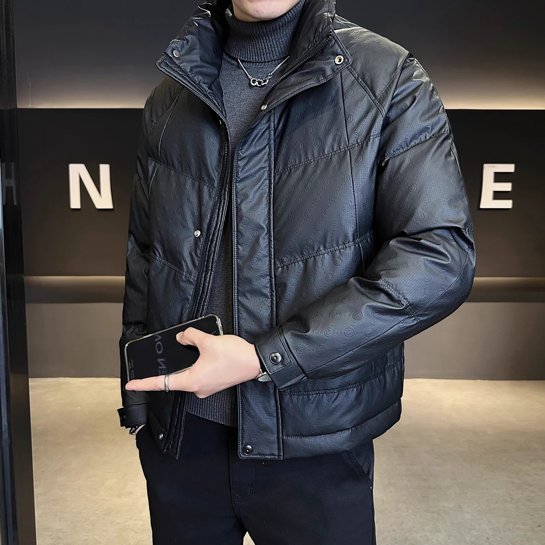 秋冬季新款羽绒服男款爆款2025新款正品男士印花保暖休闲立领男装