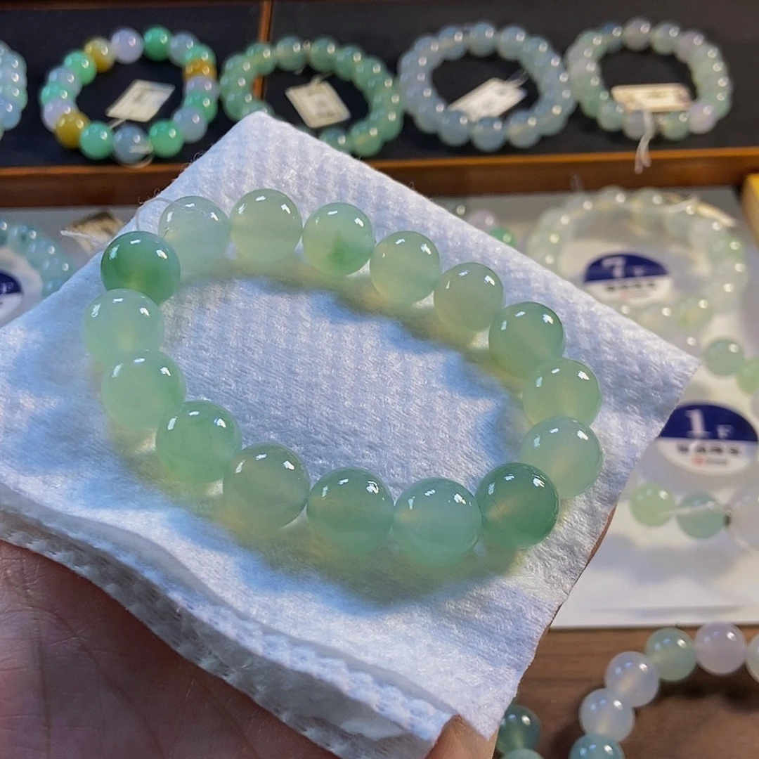 定制翡翠未镶嵌翡翠手串卡12.8