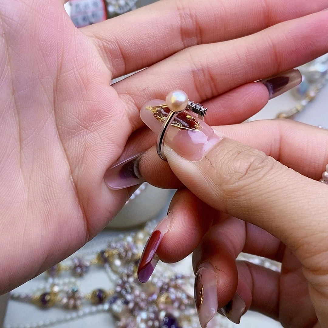 淡水珍珠颈饰银S925镶嵌