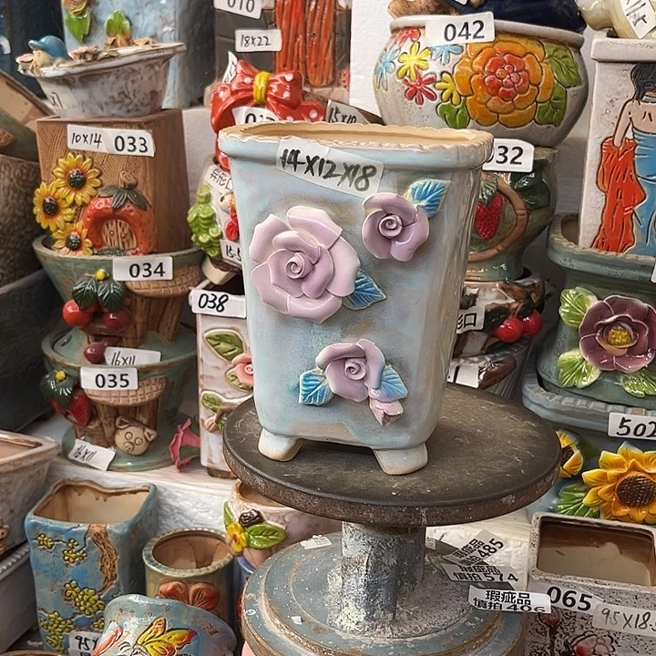 粗陶材质多肉花盆