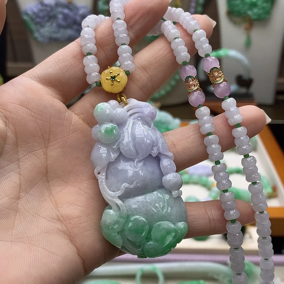 翡翠未镶嵌颈饰天然