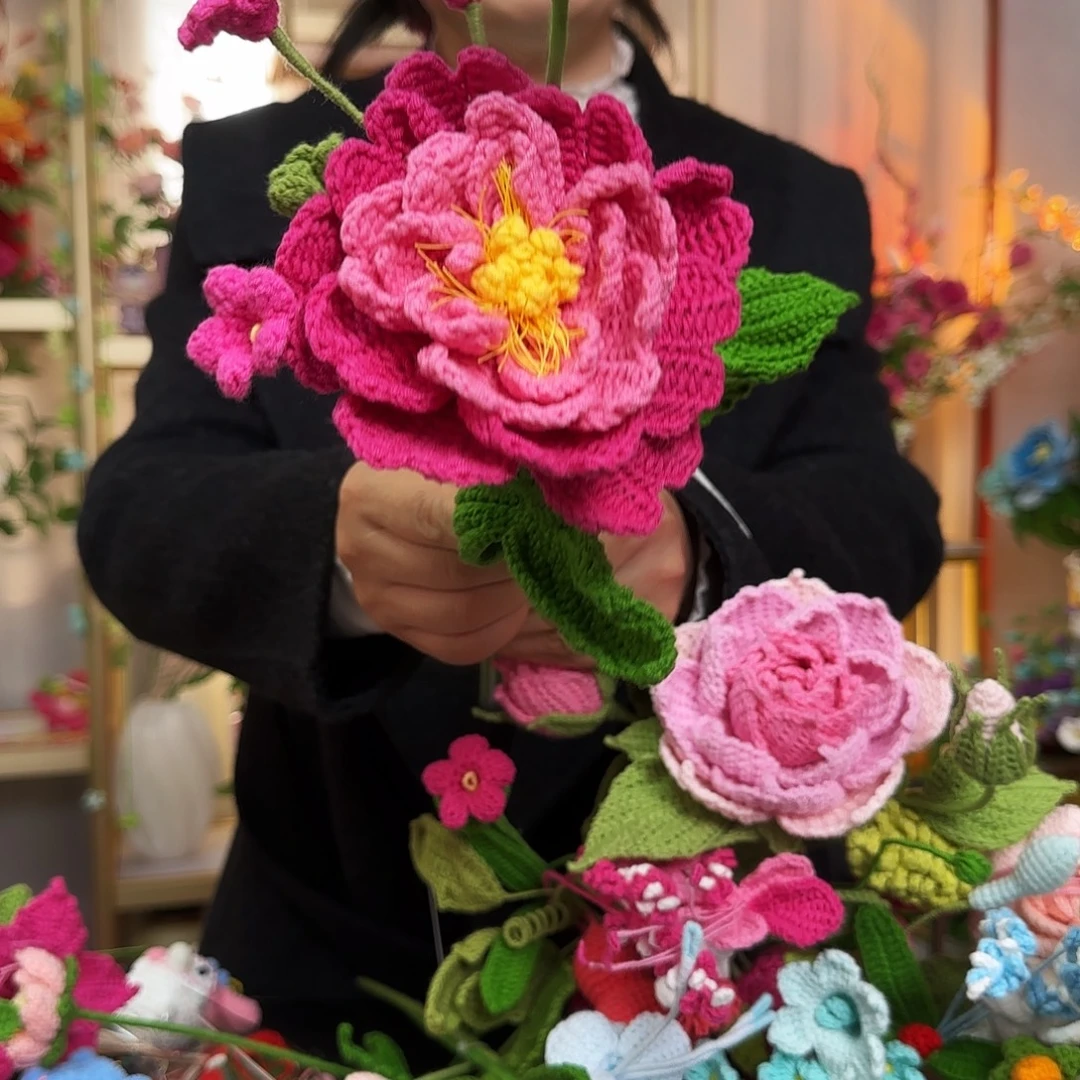 纯手工钩织钩织花束