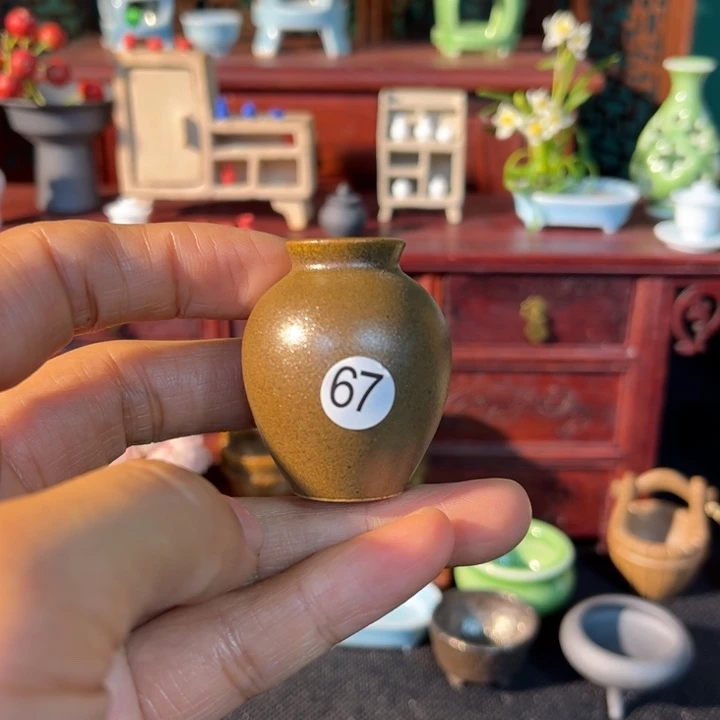 摆件微陶老王迷你花瓶