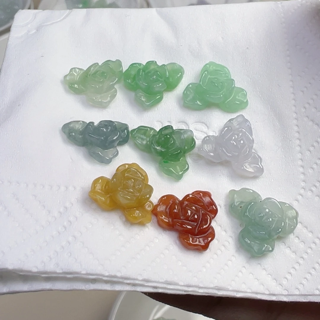 翡翠散珠立体花花 可编绳