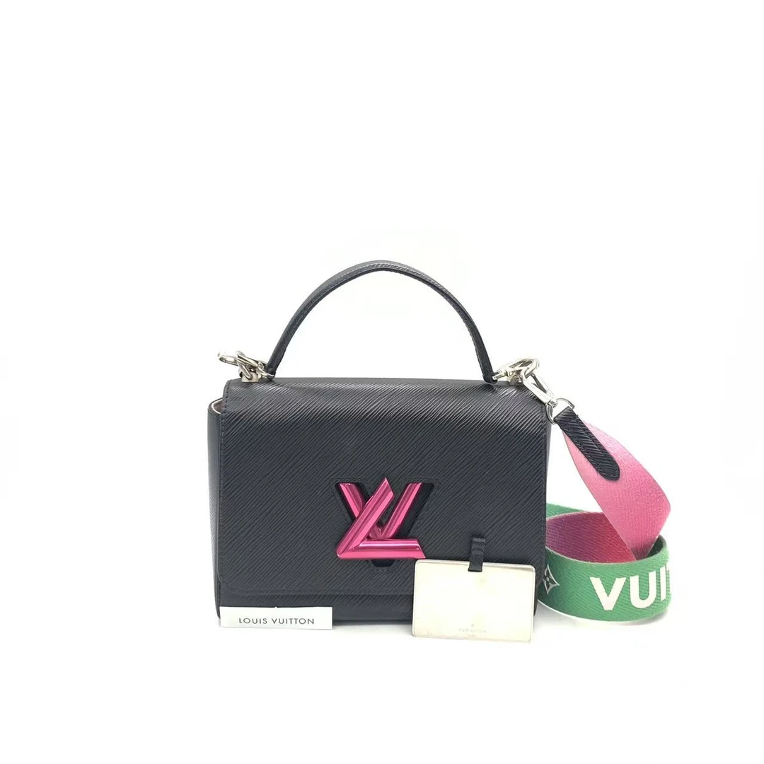 99新 LouisVuitton/路易威登 【安则专属】黑色中号扭一扭链条包