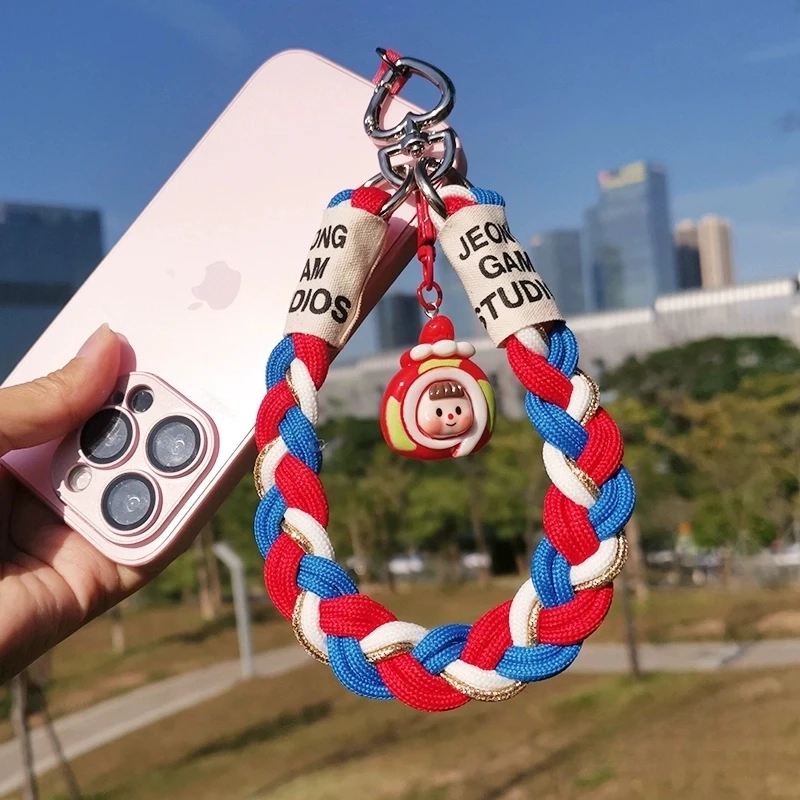 短款手机挂绳卡通可爱吊坠防丢手腕绳个性编织结实耐用户外防摔女
