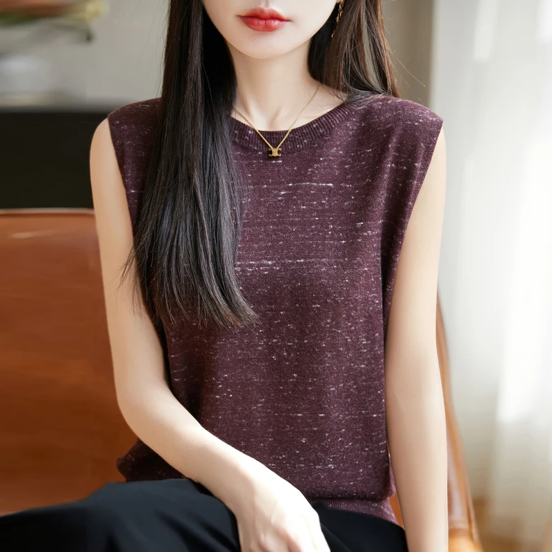 宽松针织无袖背心百搭吊带薄款春夏洋气纯色时尚内搭打底衫女士