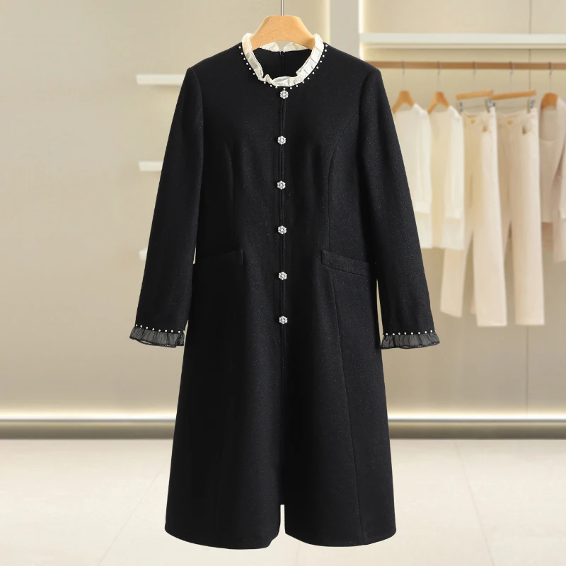 B1023-【珂】珠珠装饰扣连衣裙#1ZKA57L005