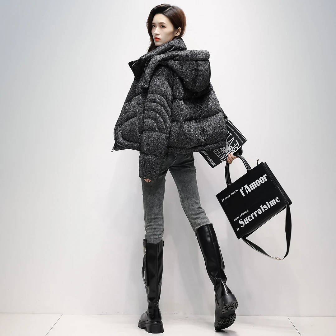 白鹅绒羽绒服女短款2025冬季新款宽松休闲小个子韩系防风保暖外套