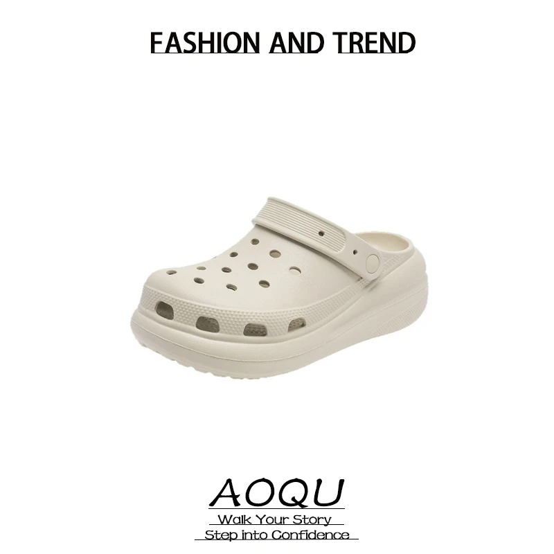 潮流洞洞鞋外穿夏季防滑拖鞋新款EVA增高厚底百搭沙滩鞋包头拖鞋