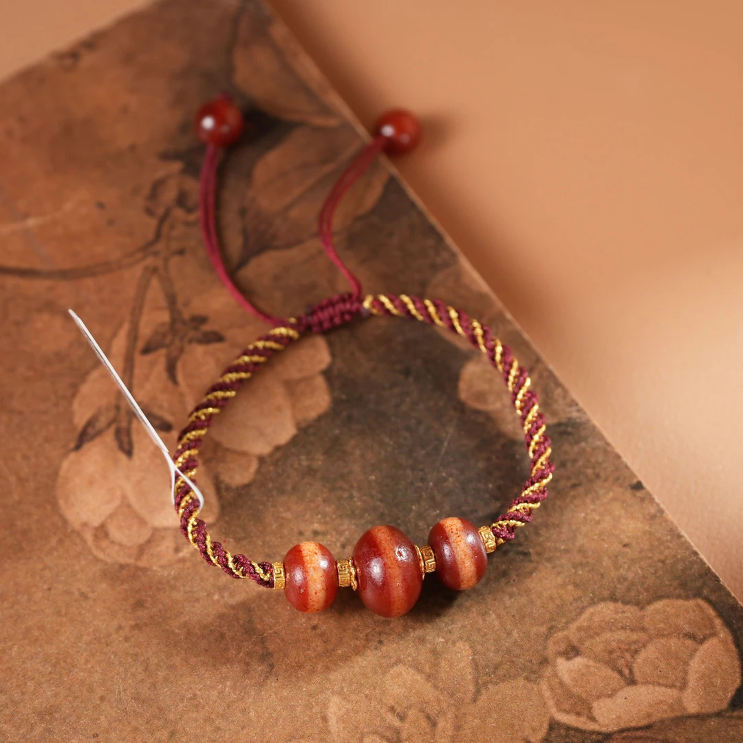 【老掌柜】红肉一线玛瑙手绳/B042825