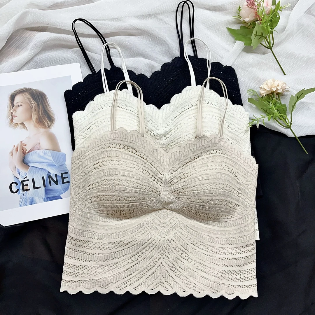 伟丽店4062款【双肩带镂空蕾丝吊带美背 】时尚百搭打底吊带背心