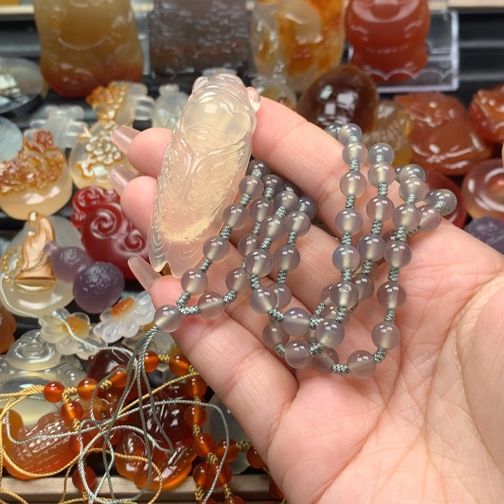 玛瑙/玉髓颈饰未镶嵌彩***糖