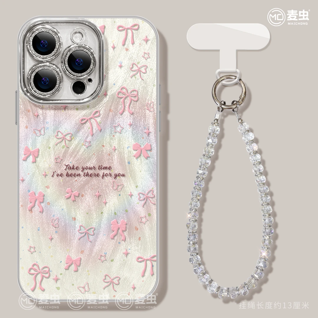 晕染蝴蝶结适用于华为Mate70苹果16promax手机壳iPhone15小米15