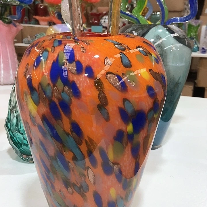 琉璃琉璃花瓶高30口9