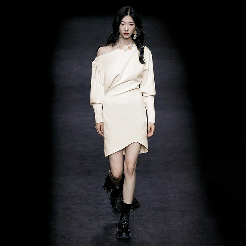 欧若风MAGGIEMA裙子轻奢气场强大女装法式高贵气质连衣裙春秋894D