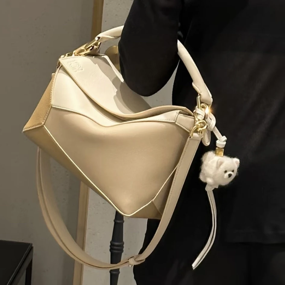 99新 LOEWE/罗意威 罗意威/小号puzzle奶茶色斜挎包/送中检2696